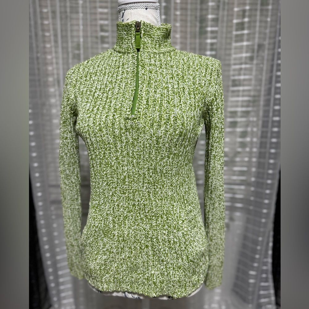 Tommy Hilfiger Olive and White Knit Sweater